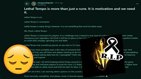 lethal tempo|why was lethal tempo removed.